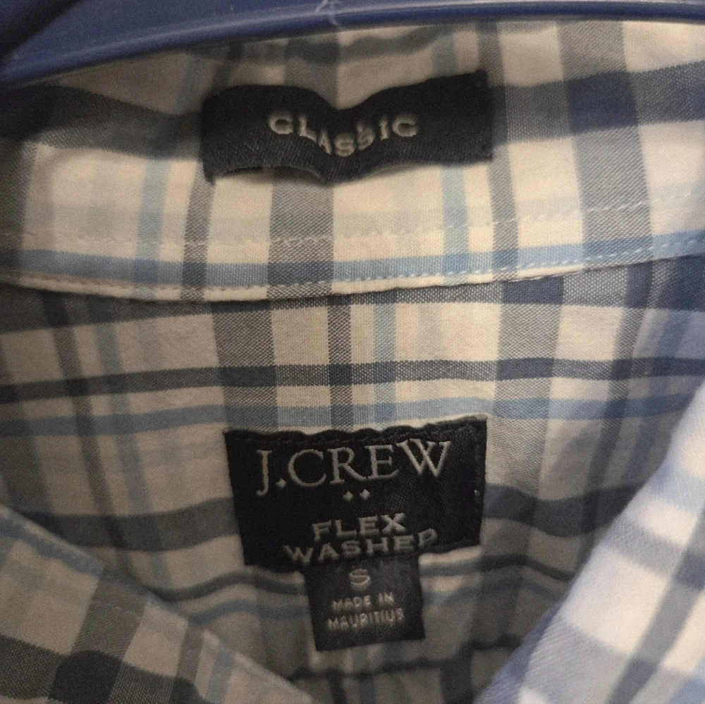 J Crew Flex Washed long sleeve button down collar shirt S Plaid Cotton Natural